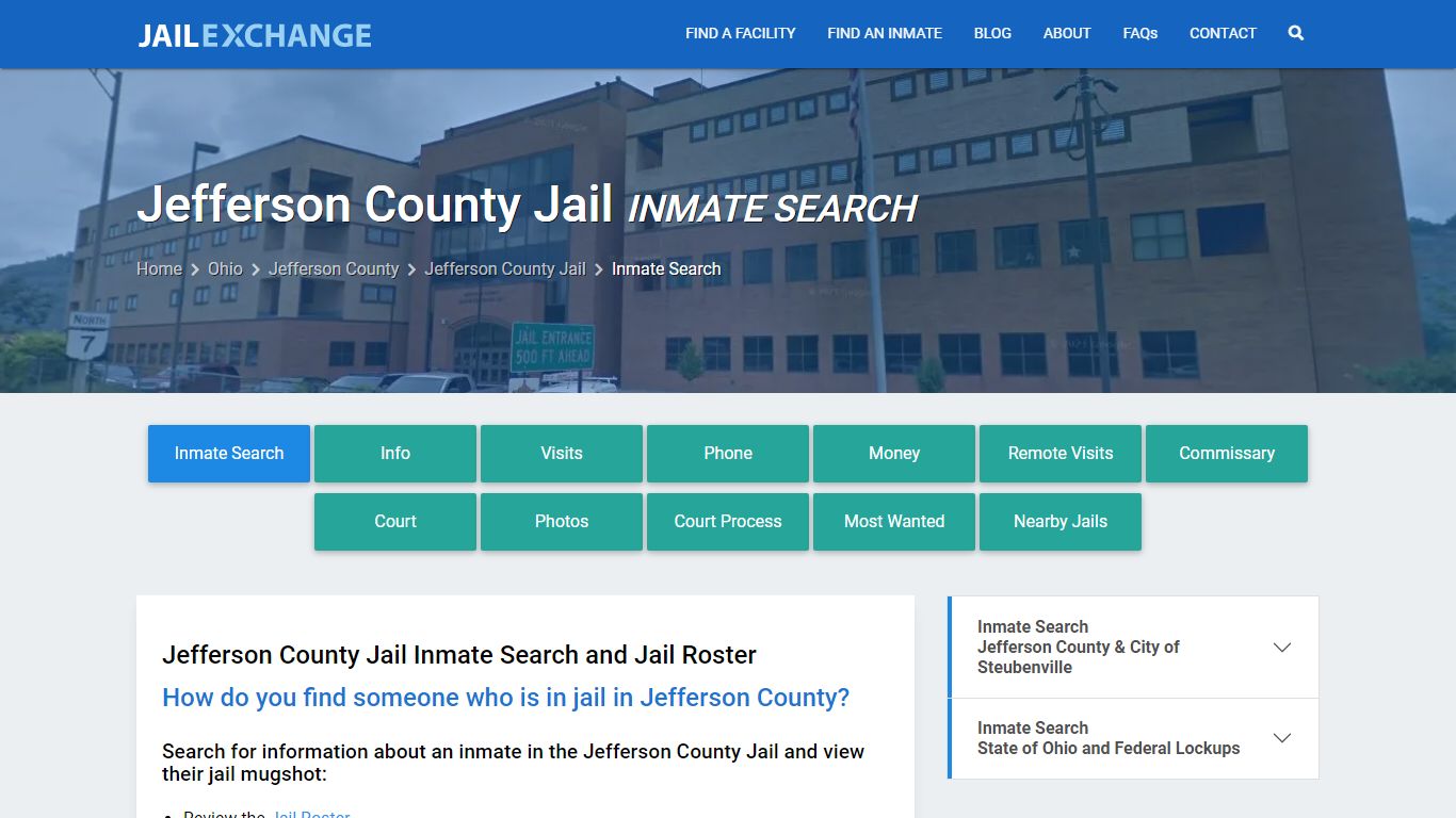 Inmate Search: Roster & Mugshots - Jefferson County Jail, OH